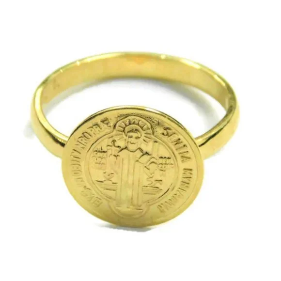 14k Yellow Gold ST. Benedict Ring - Picture 2 of 4